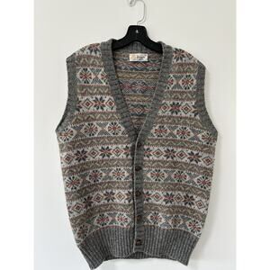 Vintage Pringle Nick Faldo waistcoat pure wool made in Scotland size 42 LG Vest